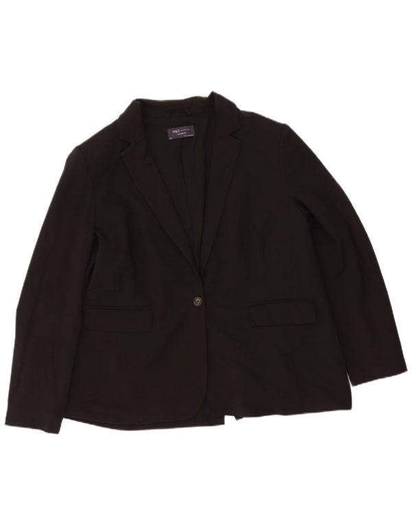 Marks & Spencer Damen Tailored Fit 1-Knopf-Blazerjacke UK 20 2XL Schwarz