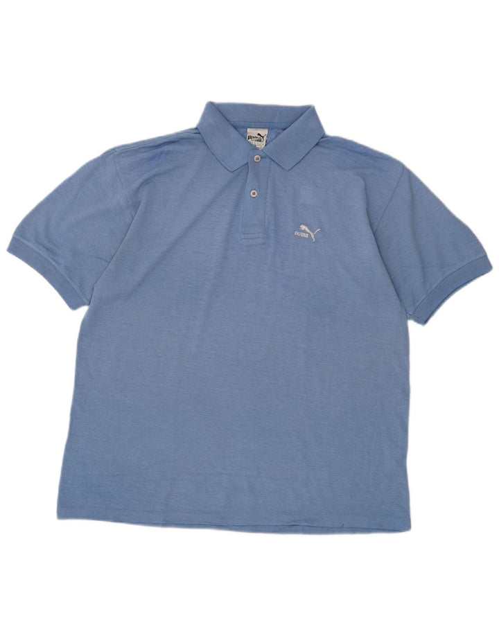PUMA Herren Poloshirt mittelblaue Baumwolle