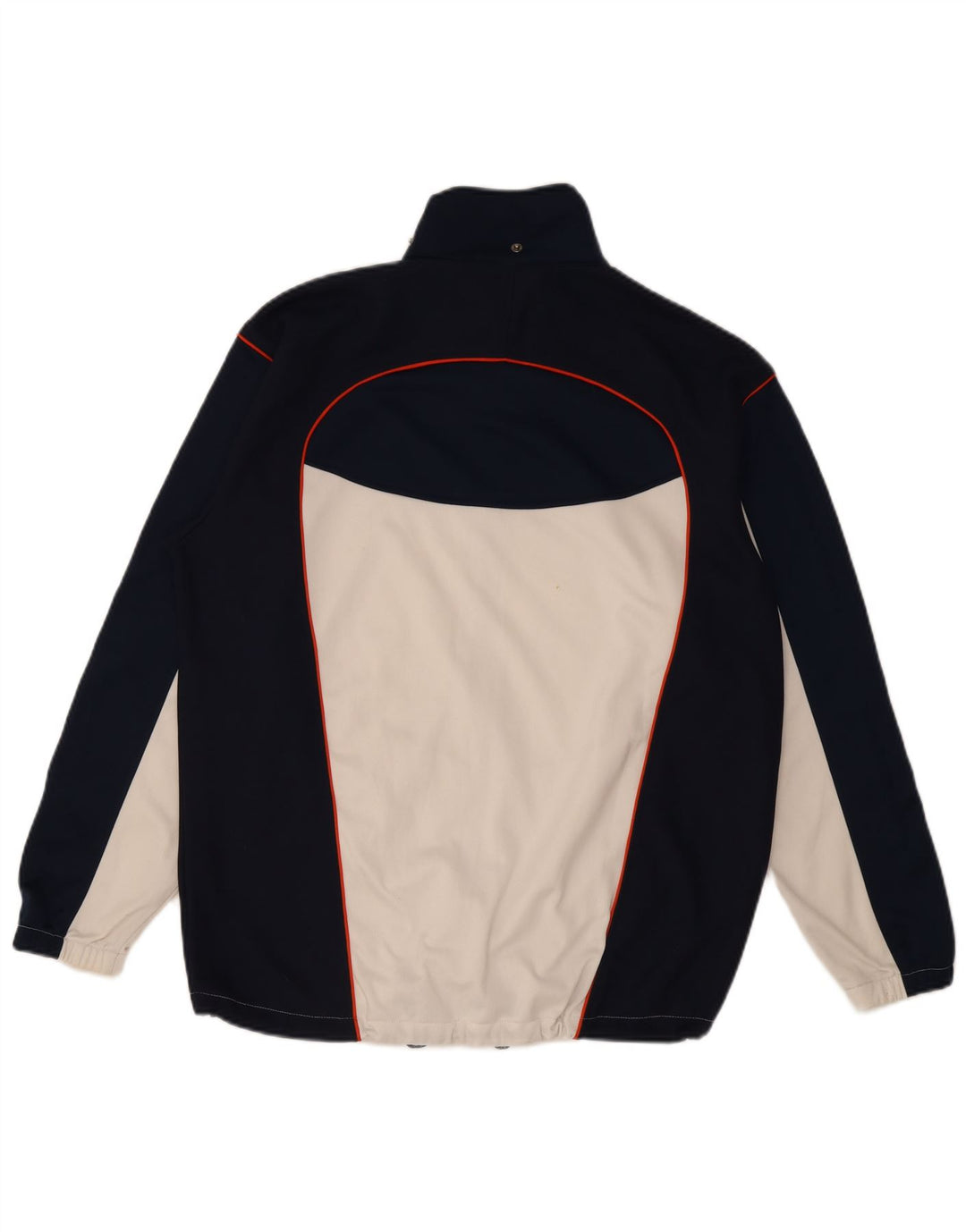 Asics Herren-Trainingsanzug-Top-Jacke, großes marineblaues Farbblock-Polyester