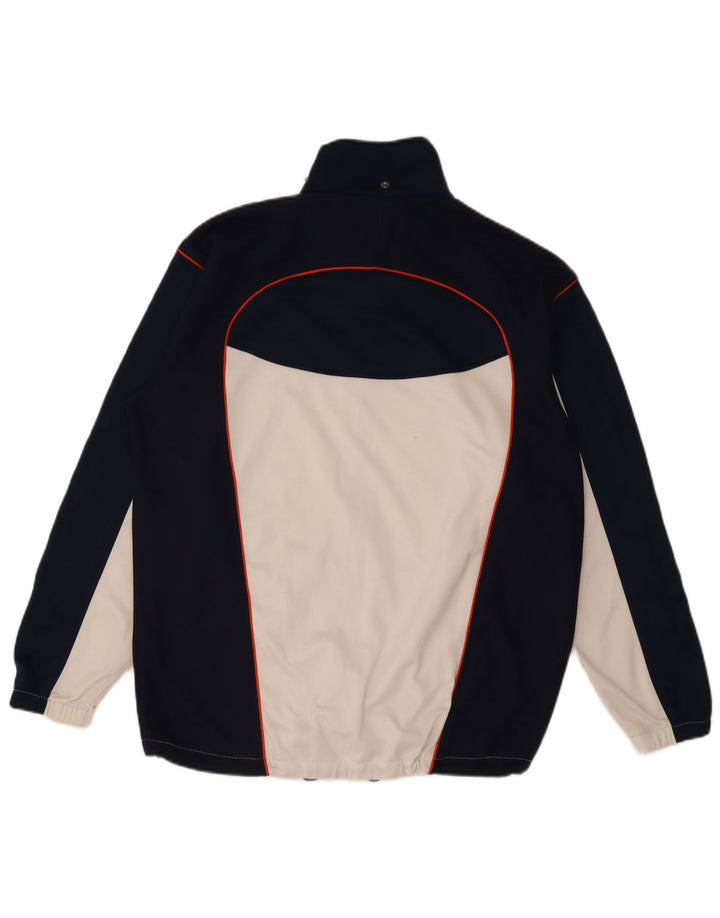 Asics Herren-Trainingsanzug-Top-Jacke, großes marineblaues Farbblock-Polyester
