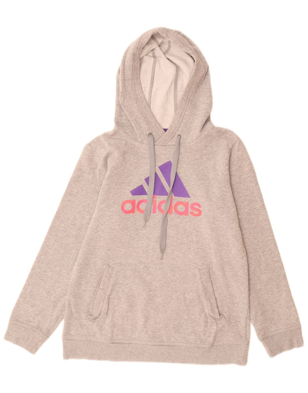 Adidas Damen Graphic Hoodie Pullover UK 12 Mittelgrau
