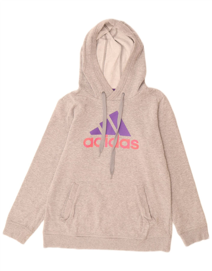 Adidas Damen Graphic Hoodie Pullover UK 12 Mittelgrau