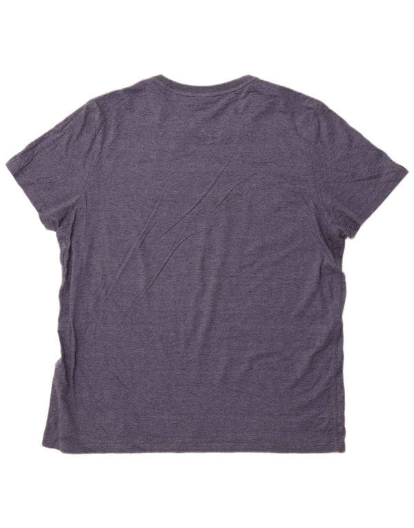 Superdry Herren Grafik-T-Shirt-Oberteil 3XL aus marineblauer Nadelstreifen-Baumwolle