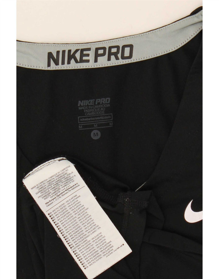 Nike Damen Dri Fit T-Shirt Top UK 12 Medium Schwarz Polyester