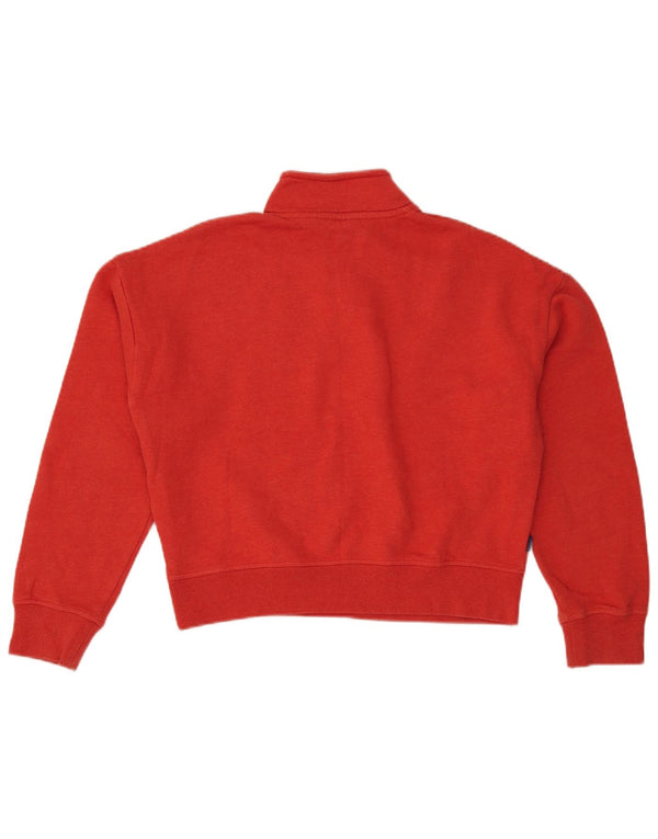 SUPERDRY Womens Oversized Crop Sweatshirt Jumper UK 12 Medium  Red