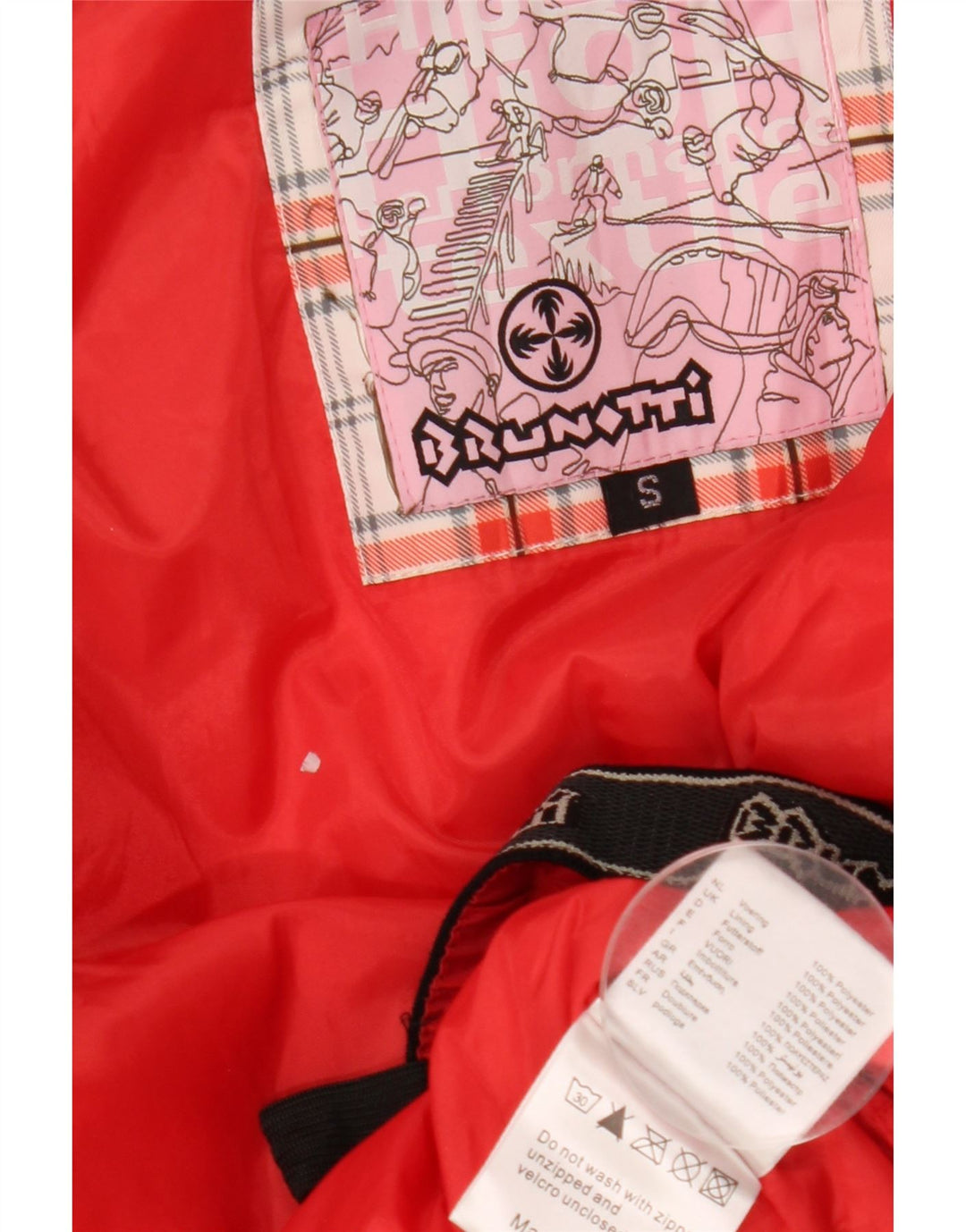 BRUNOTTI Übergroße grafische Windjacke für Damen, UK 10, kleines rotes Karomuster