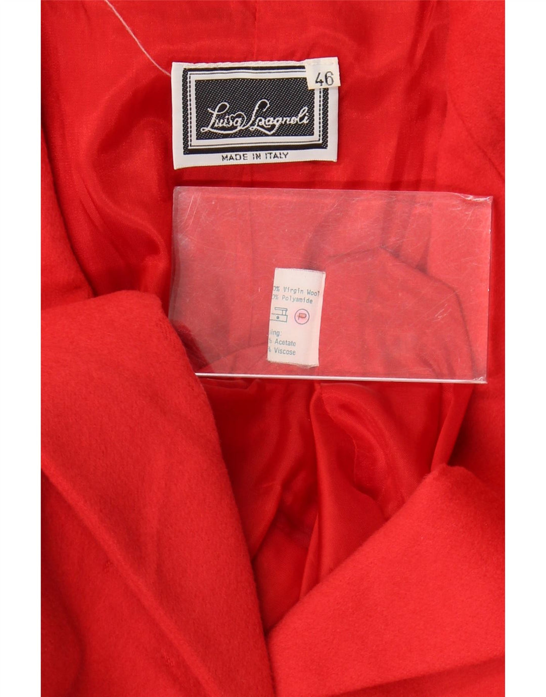 Luisa Spagnoli Damen 3-Knopf-Blazerjacke IT 46 Große rote Schurwolle