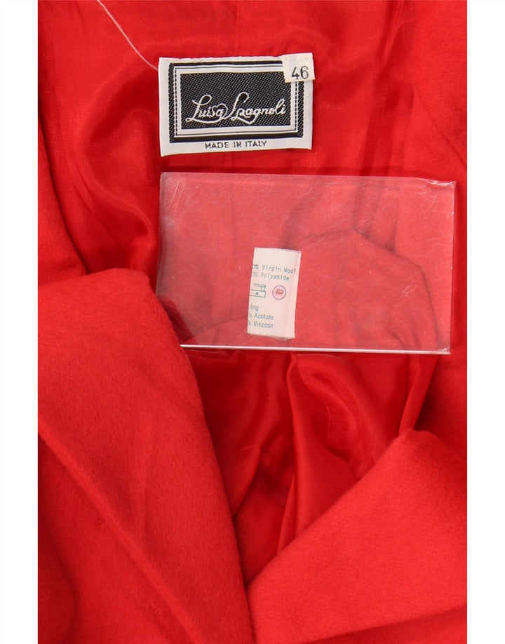 Luisa Spagnoli Damen 3-Knopf-Blazerjacke IT 46 Große rote Schurwolle