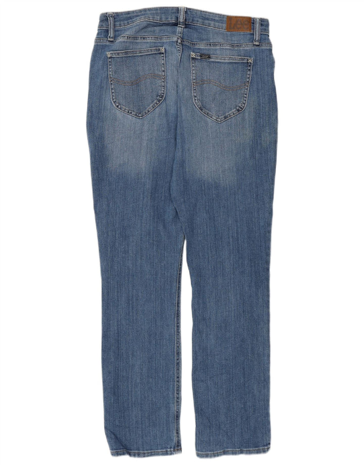 LEE Damen Mid Rise Regular Fit Straight Jeans US 10 Large W32 L29 Blau