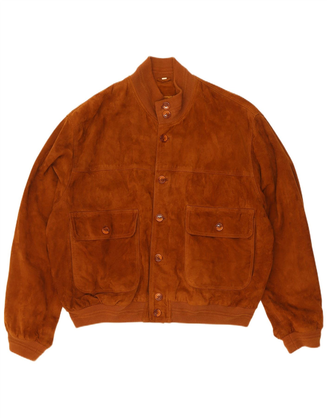 Vintage Herren Wildleder Bomberjacke IT 50 Großes braunes Leder