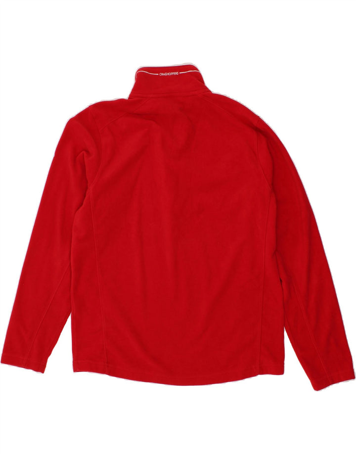 CRAGHOPPERS Mens Zip Neck Fleece Jumper Medium Red Polyester Vintage CRAGHOPPERS and Second-Hand CRAGHOPPERS from Messina Hembry 