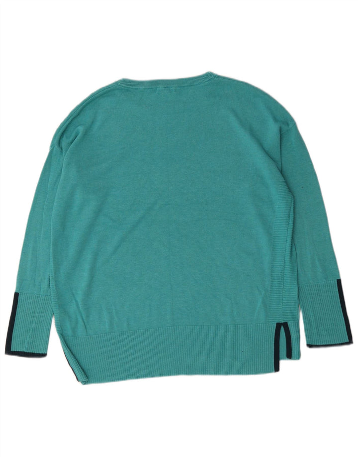 White Stuff Damen-Pullover, übergroß, U-Boot-Ausschnitt, Gr. 40, Größe L, Türkis