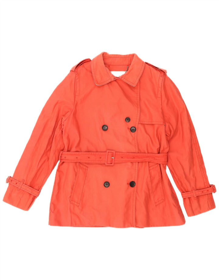 Coach Damen Kurzer Trenchcoat UK 18 XL Rote Baumwolle