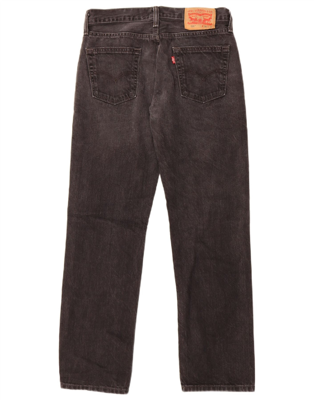 Levi's Damen 514 Straight Jeans W30 L32 Schwarze Baumwolle