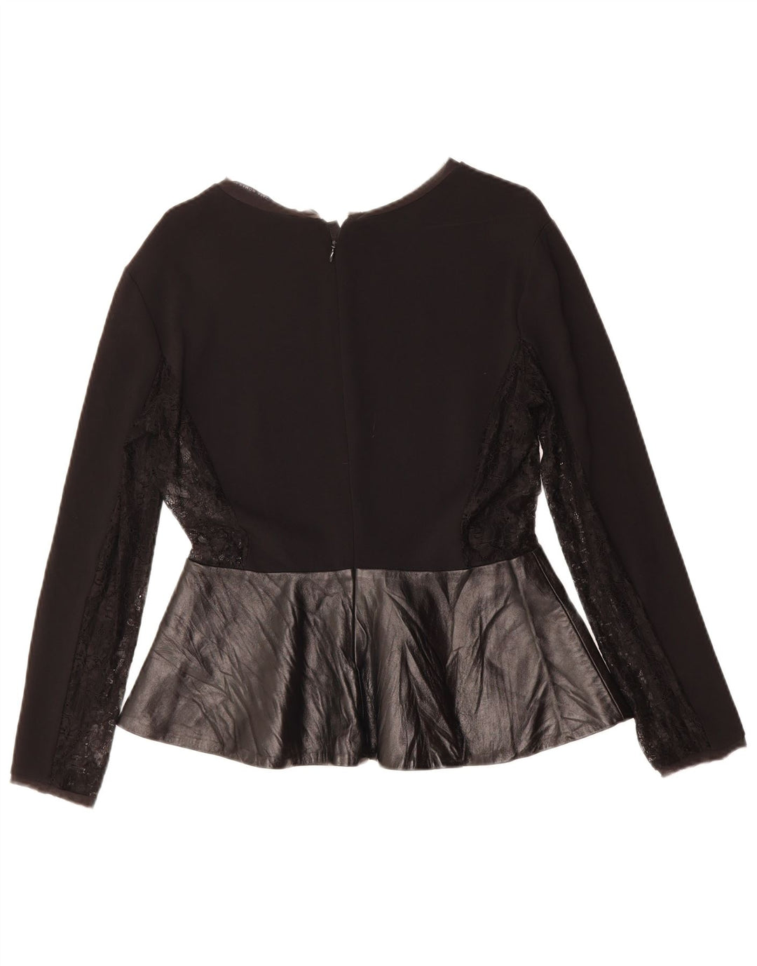 ZARA Womens Long Sleeve Blouse Top UK 14 Large Black Polyester