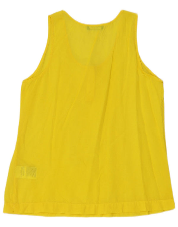 Benetton Damen ärmelloses Blusenoberteil UK 6 XS Gelb Modal