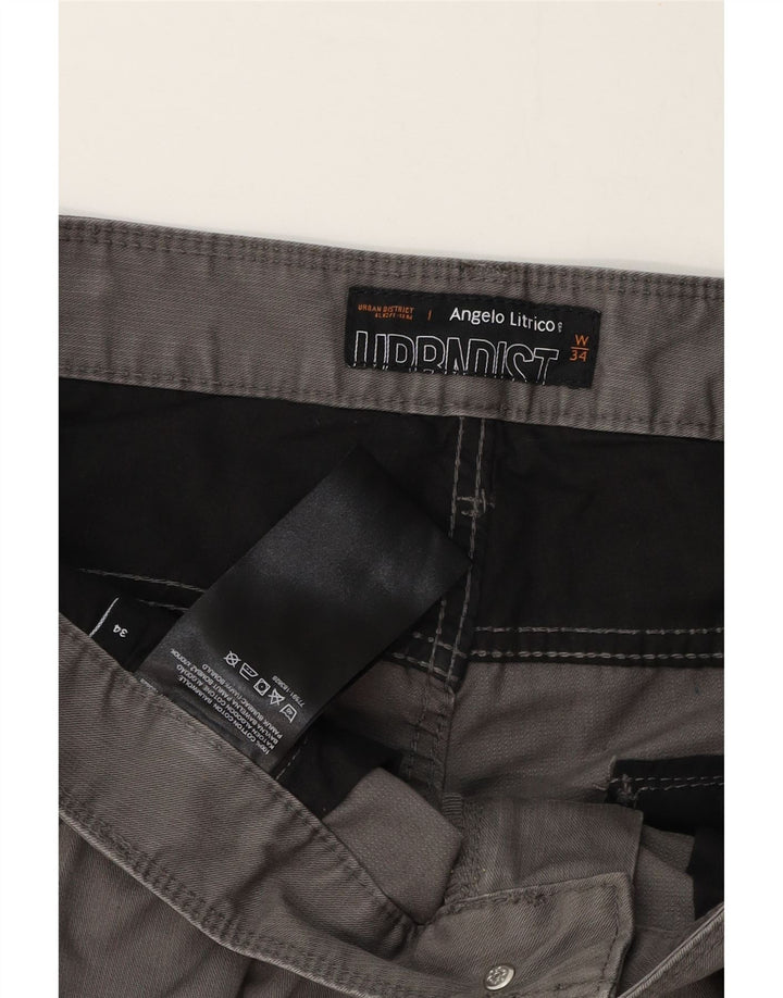 Angelo Litrico Herren Cargo-Shorts W34 Large Grau Baumwolle