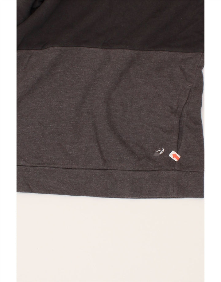 ASICS Mens Hoodie Jumper Medium Grey Colourblock Cotton Vintage Asics and Second-Hand Asics from Messina Hembry 