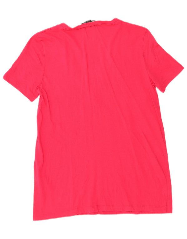 Zara Damen T-Shirt Top UK 10 Small Rosa Baumwolle
