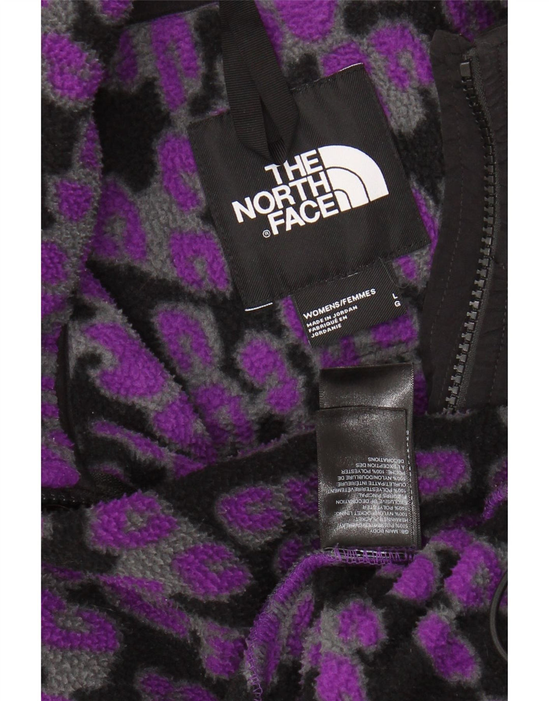 THE NORTH FACE Damen Fleecejacke UK 16 Large Lila Animal Print