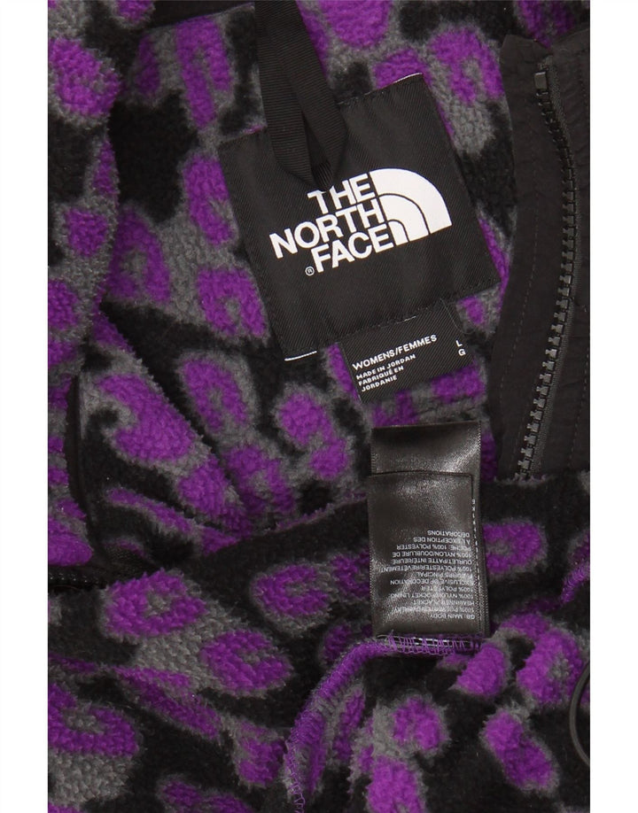 THE NORTH FACE Damen Fleecejacke UK 16 Large Lila Animal Print