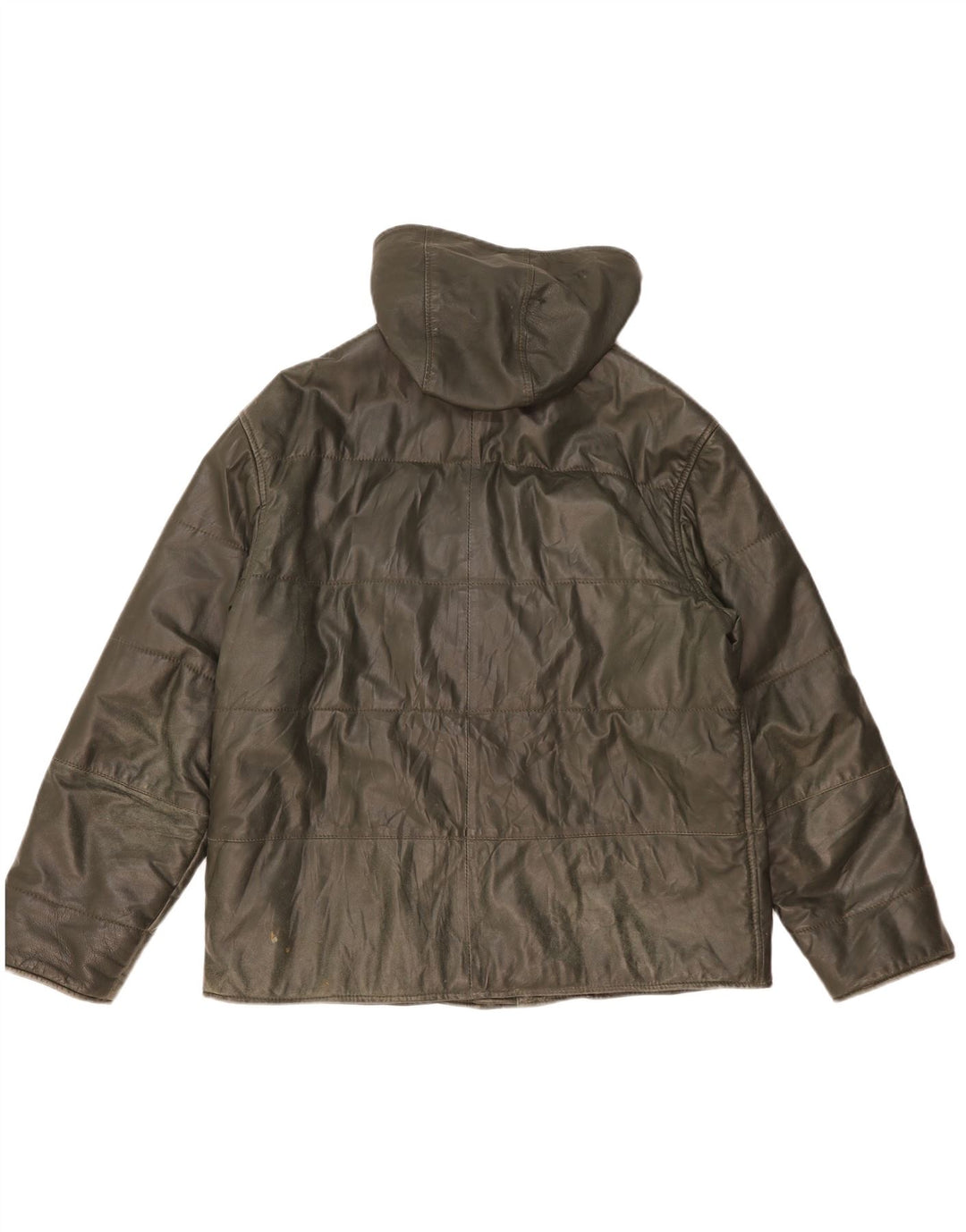 Morris Herren-Lederjacke mit Kapuze, IT 52 XL, grünes Leder