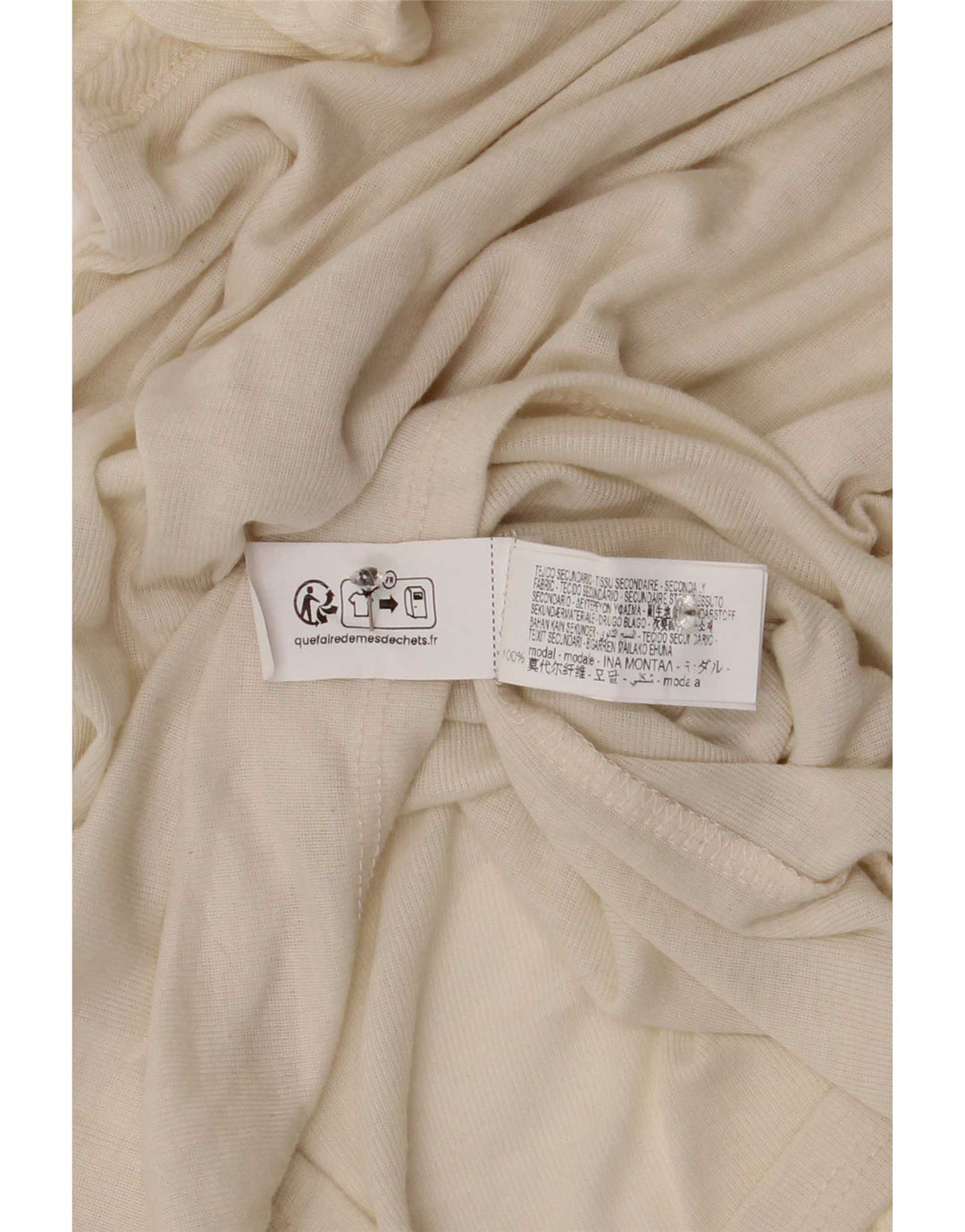 Zara Damen Top Langarm UK 8 Small Weiß Modal
