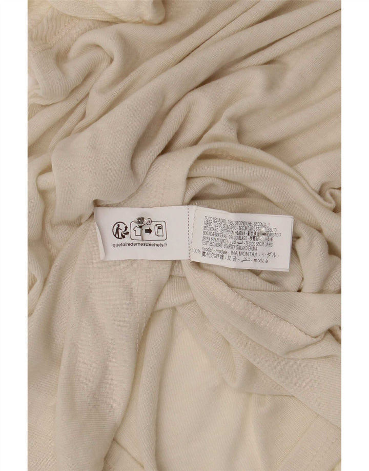Zara Damen Top Langarm UK 8 Small Weiß Modal