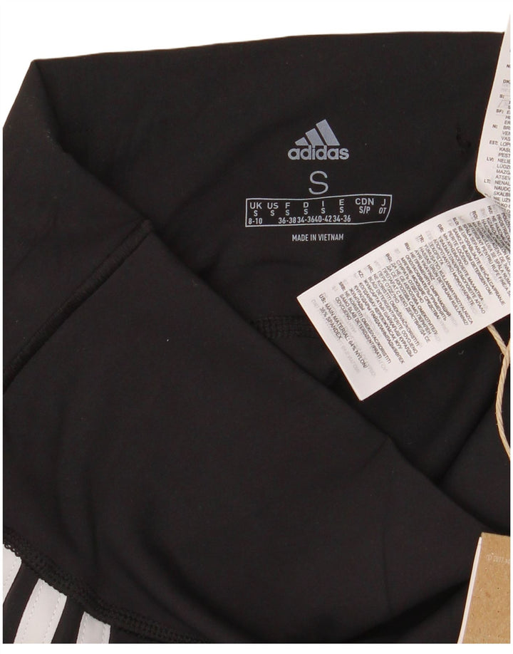 Adidas Damen Capri Leggings UK 8/10 Small Schwarz Nylon