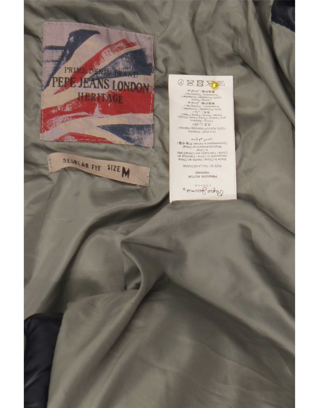 PEPE Jeans Herren Heritage Wattierte Jacke mit Kapuze, UK 38, Mittelmarineblau