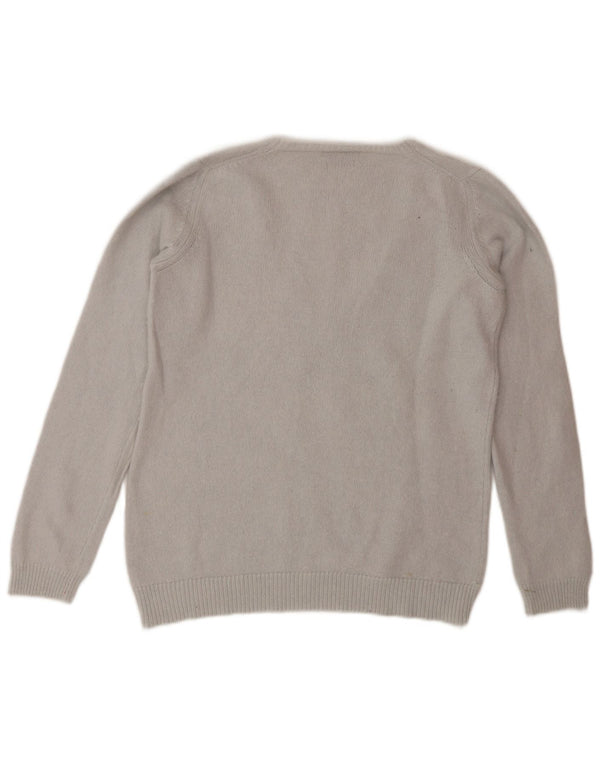 Massimo Dutti Damen-Pullover mit V-Ausschnitt, UK 12, Mittelgrau