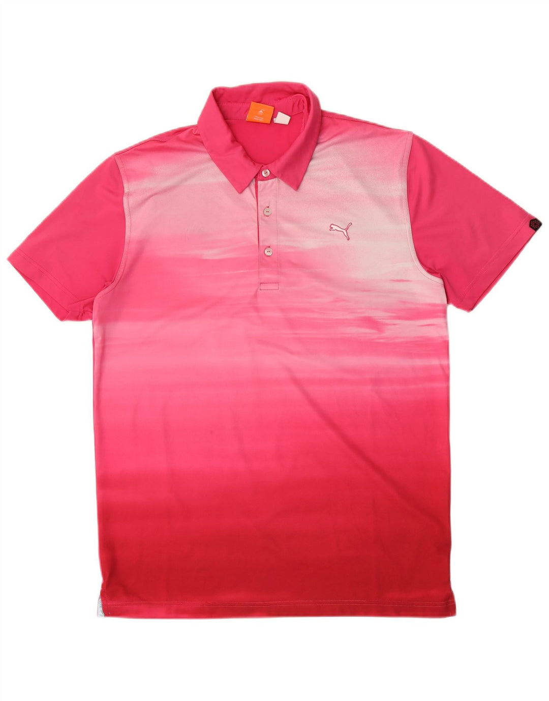 Puma Herren-Poloshirt mit abstraktem Muster, Mittelrosa, Polyester