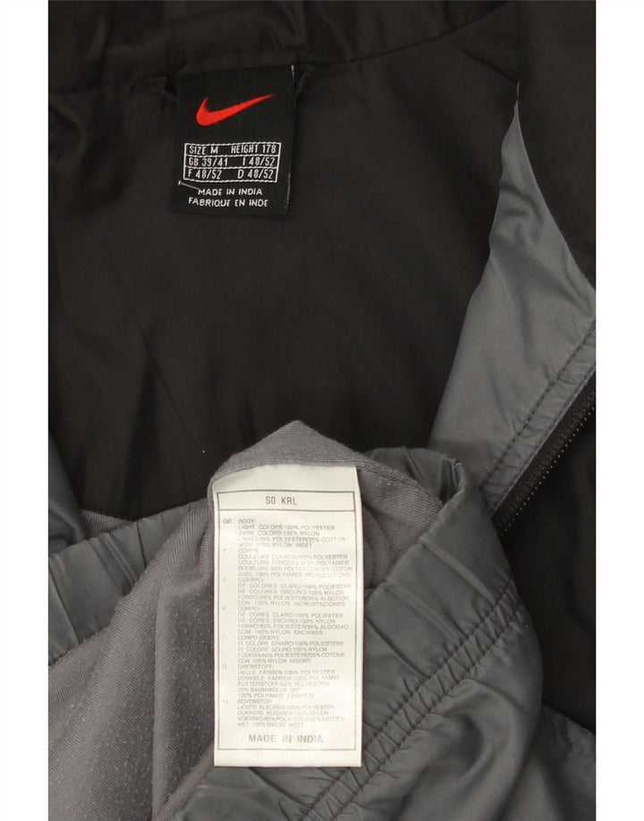 Nike Herren-Trainingsanzug-Oberteiljacke UK 39/41 Mittelgraues Colourblock-Polyester