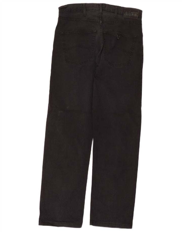 Armani Herren Straight Jeans W32 L31 Schwarze Baumwolle