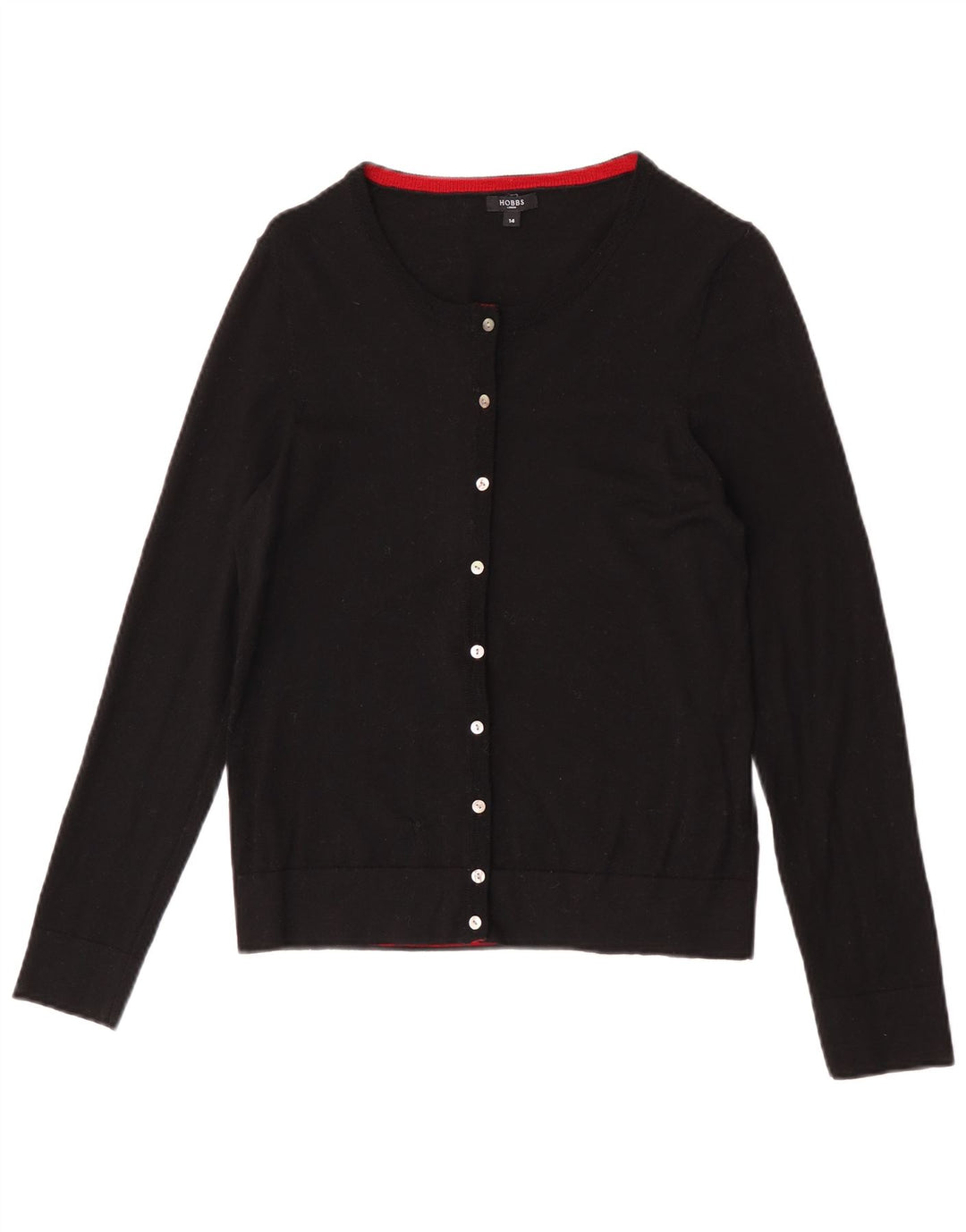 Hobbs Damen-Cardigan-Pullover UK 14 Mittelschwarze Wolle