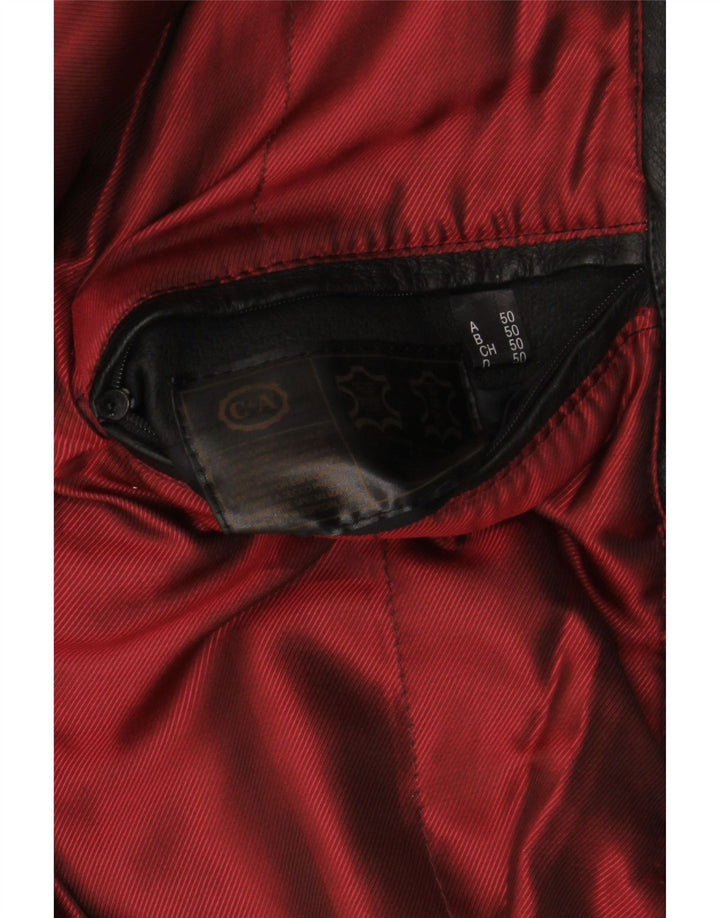 C&A Herren-Lederjacke IT 50, großes schwarzes Leder