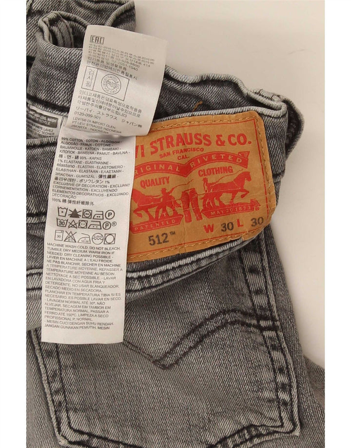 Levi's Herren 512 Slim Tapered Jeans W30 L30 Graue Baumwolle