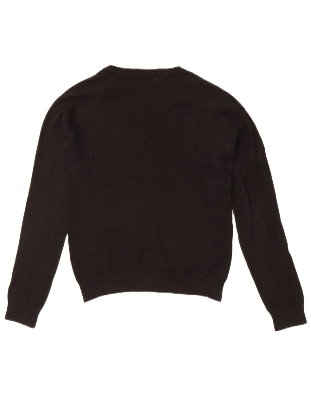 Zara Damen-Pullover mit V-Ausschnitt, UK 12, mittelschwarz, Baumwolle