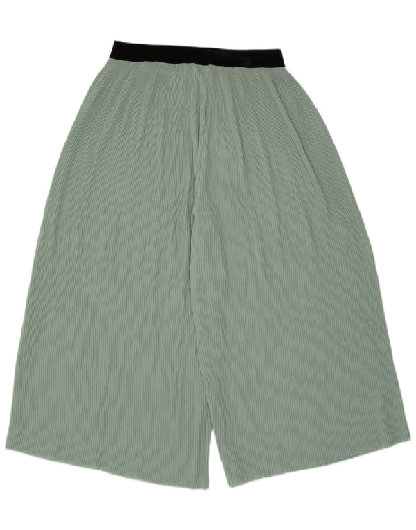Zara Damen Culottes, verkürzte Hose, UK 16, Größe L, W32, L21, Grün, Polyester