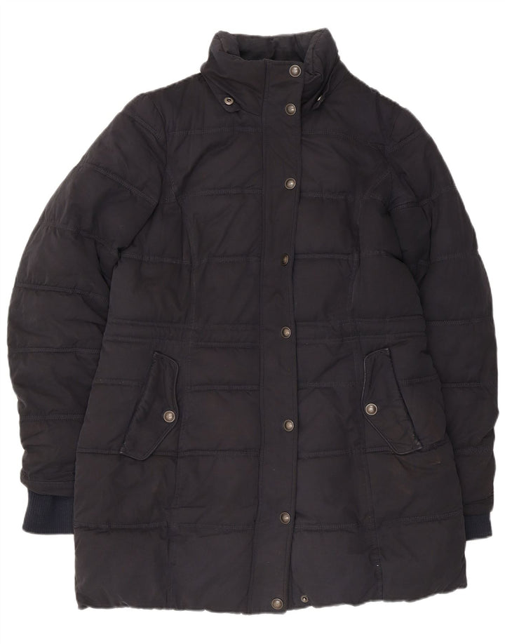 Fat Face Damen Wattierte Jacke UK 12 Medium Schwarz Polyester