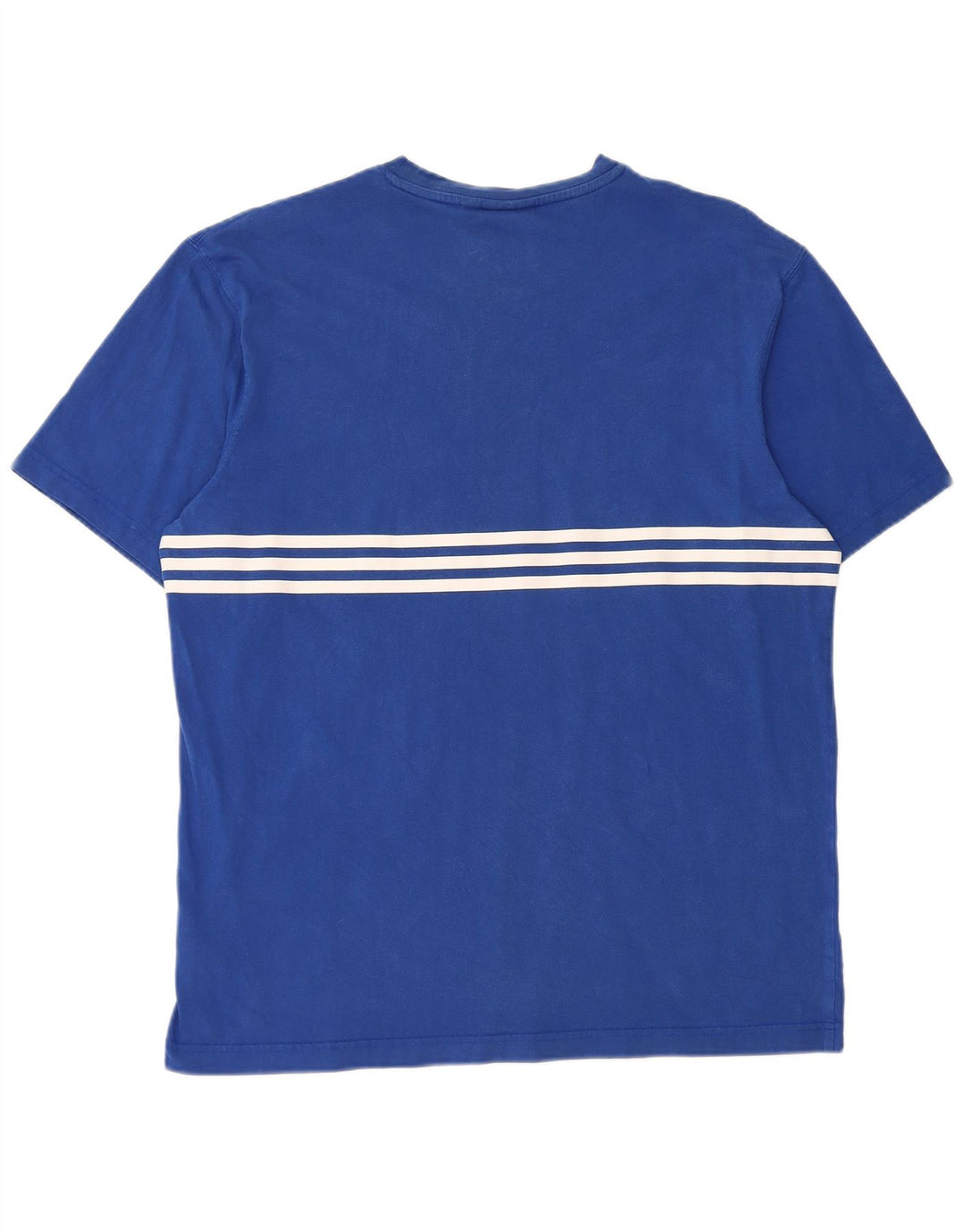 Adidas Herren Grafik T-Shirt Top Mittelblau gestreift aus Baumwolle