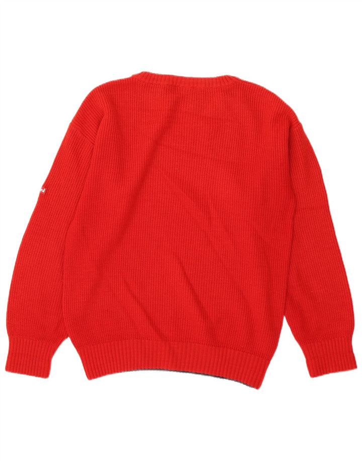 Ivy Oxford Herren-Pullover mit Rundhalsausschnitt, mittelrote Wolle