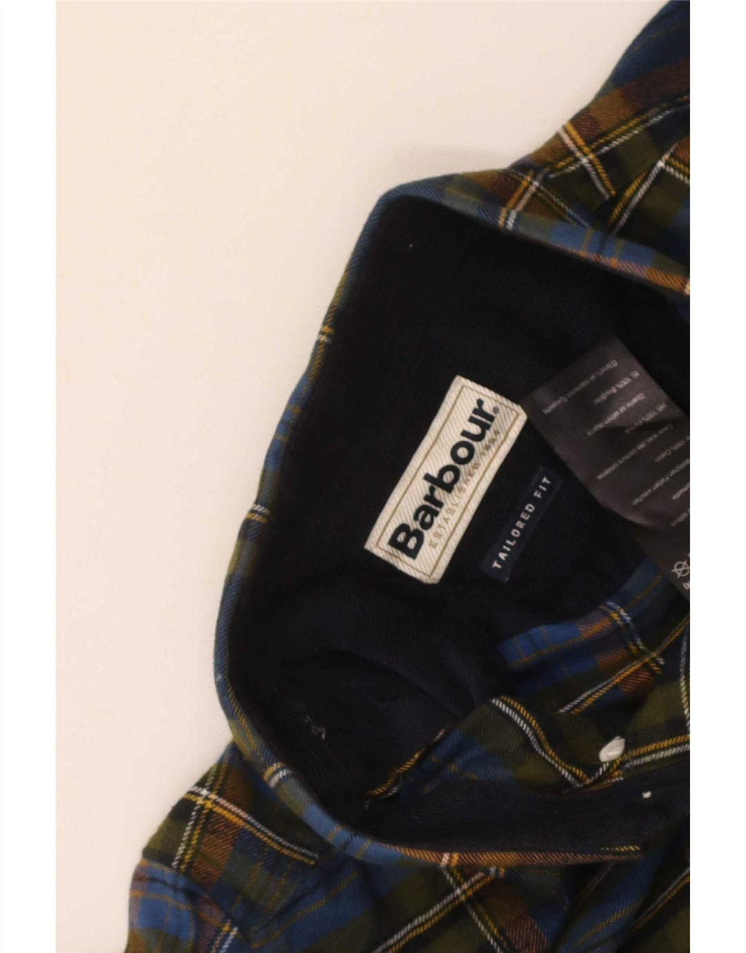 Barbour Herren-Flanellhemd mit maßgeschneiderter Passform, mittelblau, kariert, Baumwolle