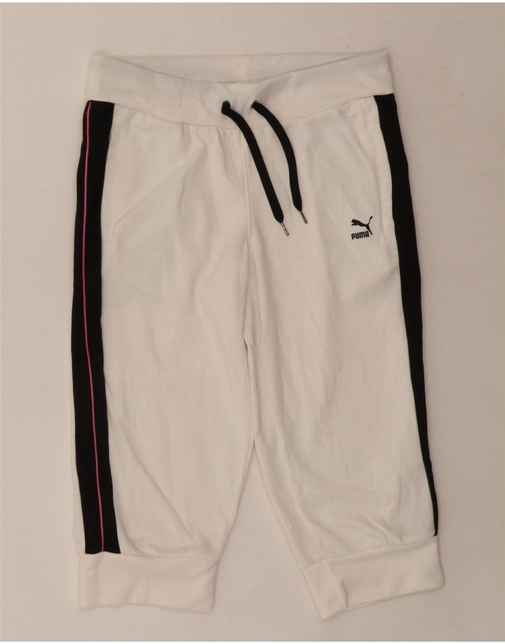 PUMA Damen Sportshorts UK 12 Mittelweiß Farbblock