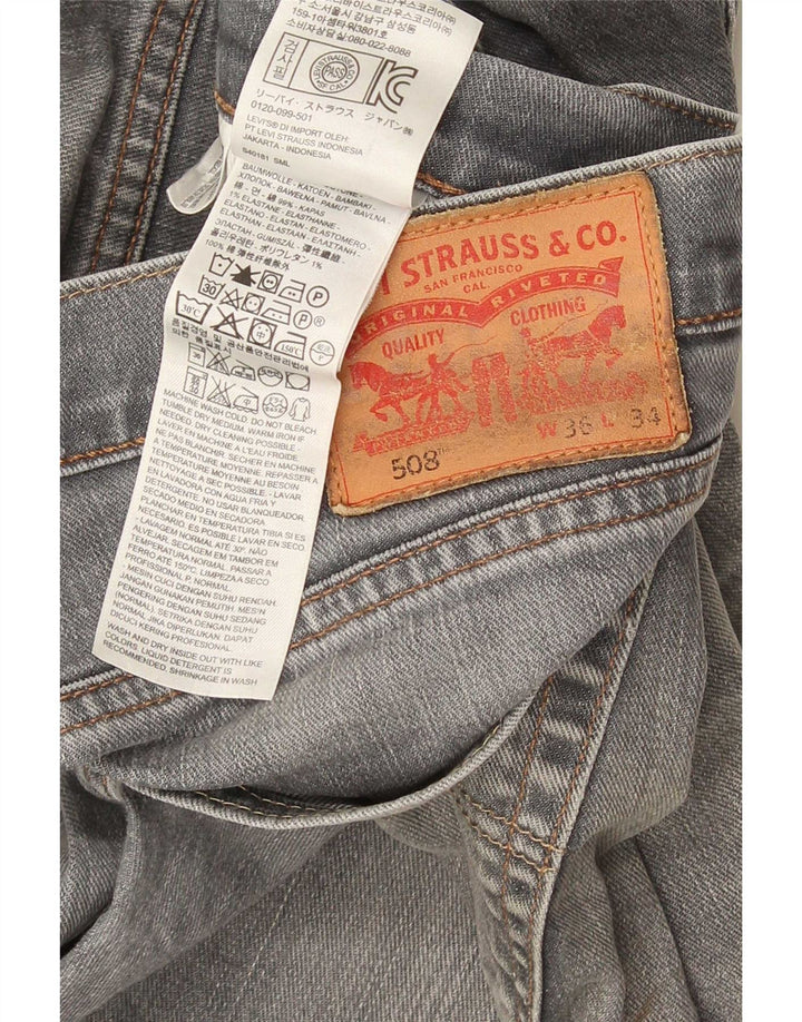 Levi's Herren 508 Tapered Jeans W36 L34 Graue Baumwolle
