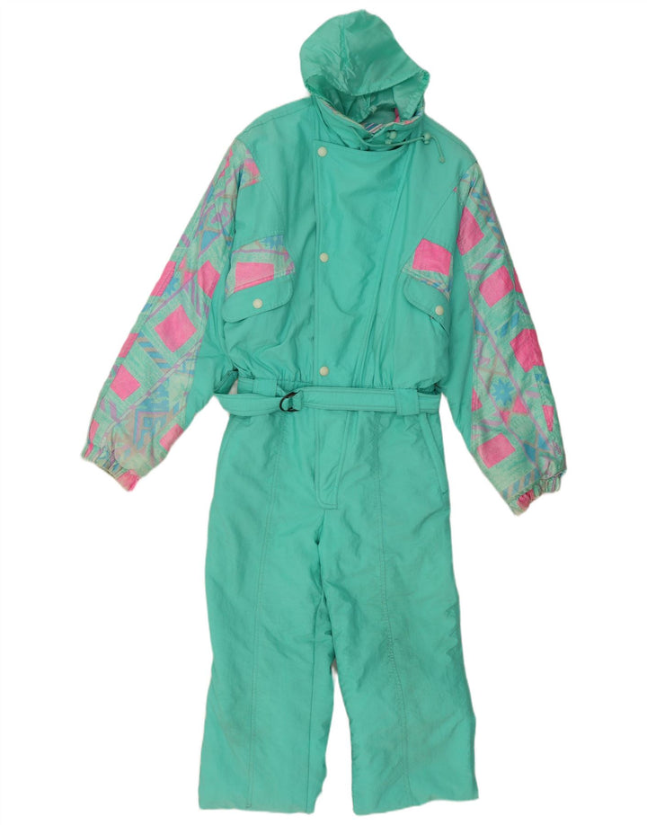 C.KEER Herren-Skioverall mit Kapuze, groß, türkis, geometrisch