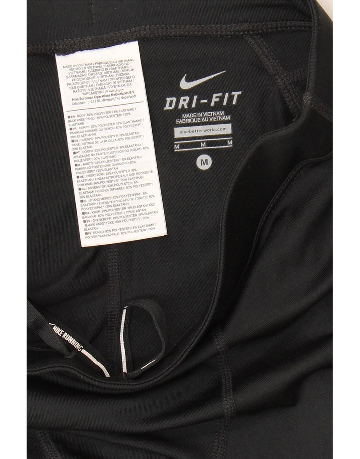 Nike Damen Dri Fit Leggings UK 12 Medium Schwarz Polyester
