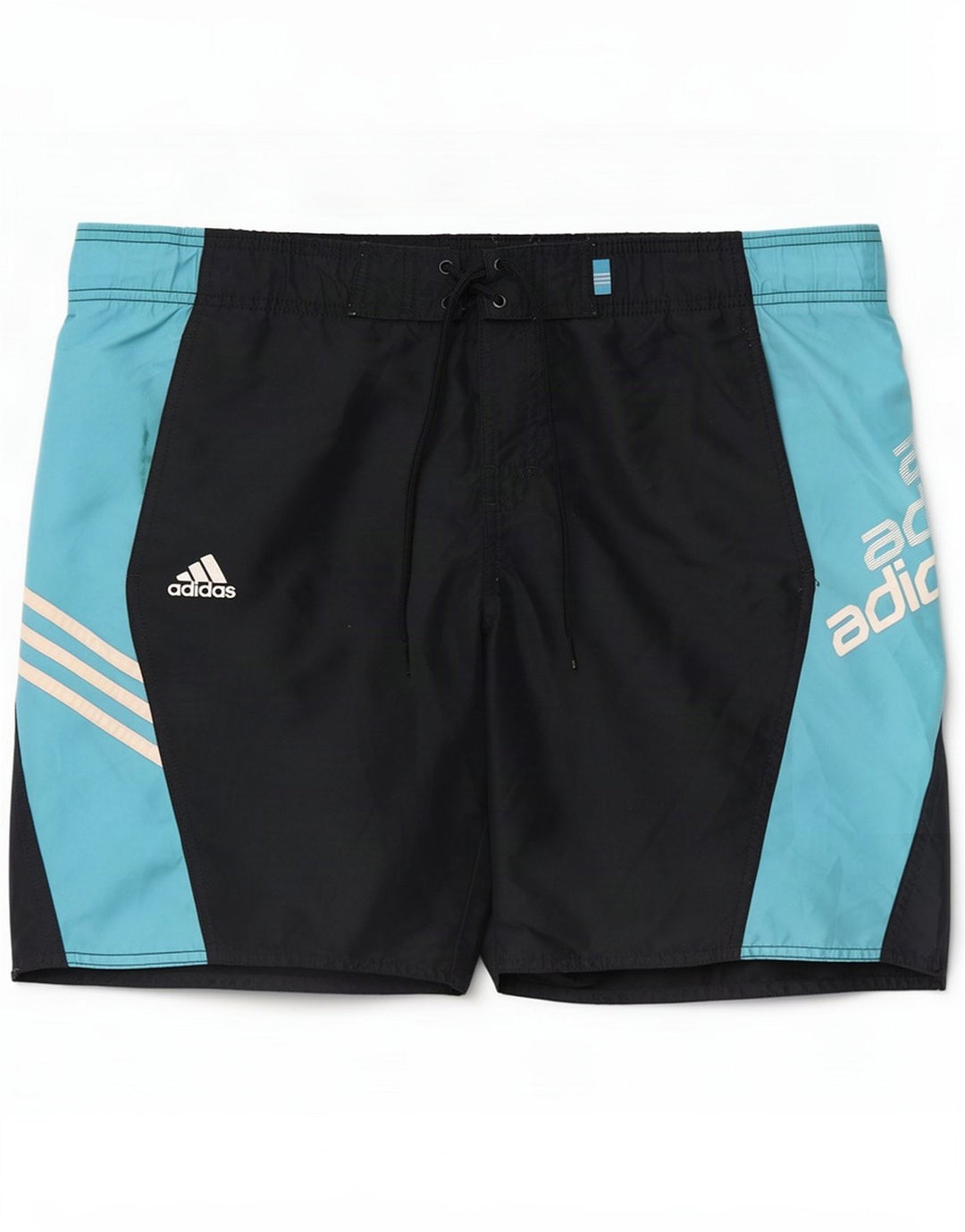 Adidas Herren Badeshorts mit Grafik, mittelgroß, Marineblau, Farbblock-Polyester