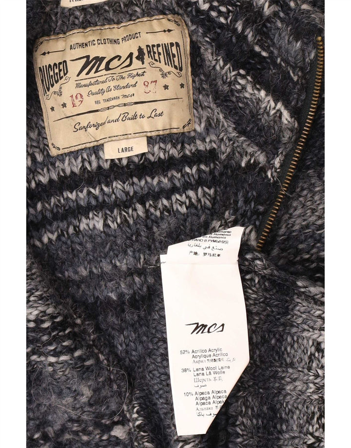 Marlboro Classics Herren-Strickjacke, groß, marineblau, gestreift, Acryl