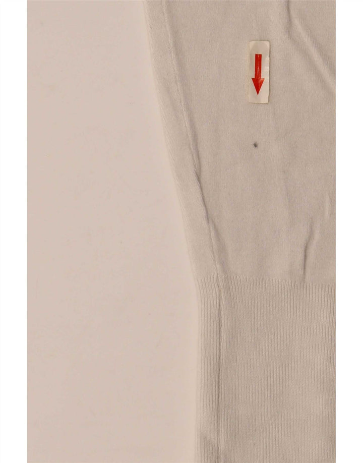 Zara Damen-Pullover mit Rundhalsausschnitt, UK 12, mittelweiße Viskose